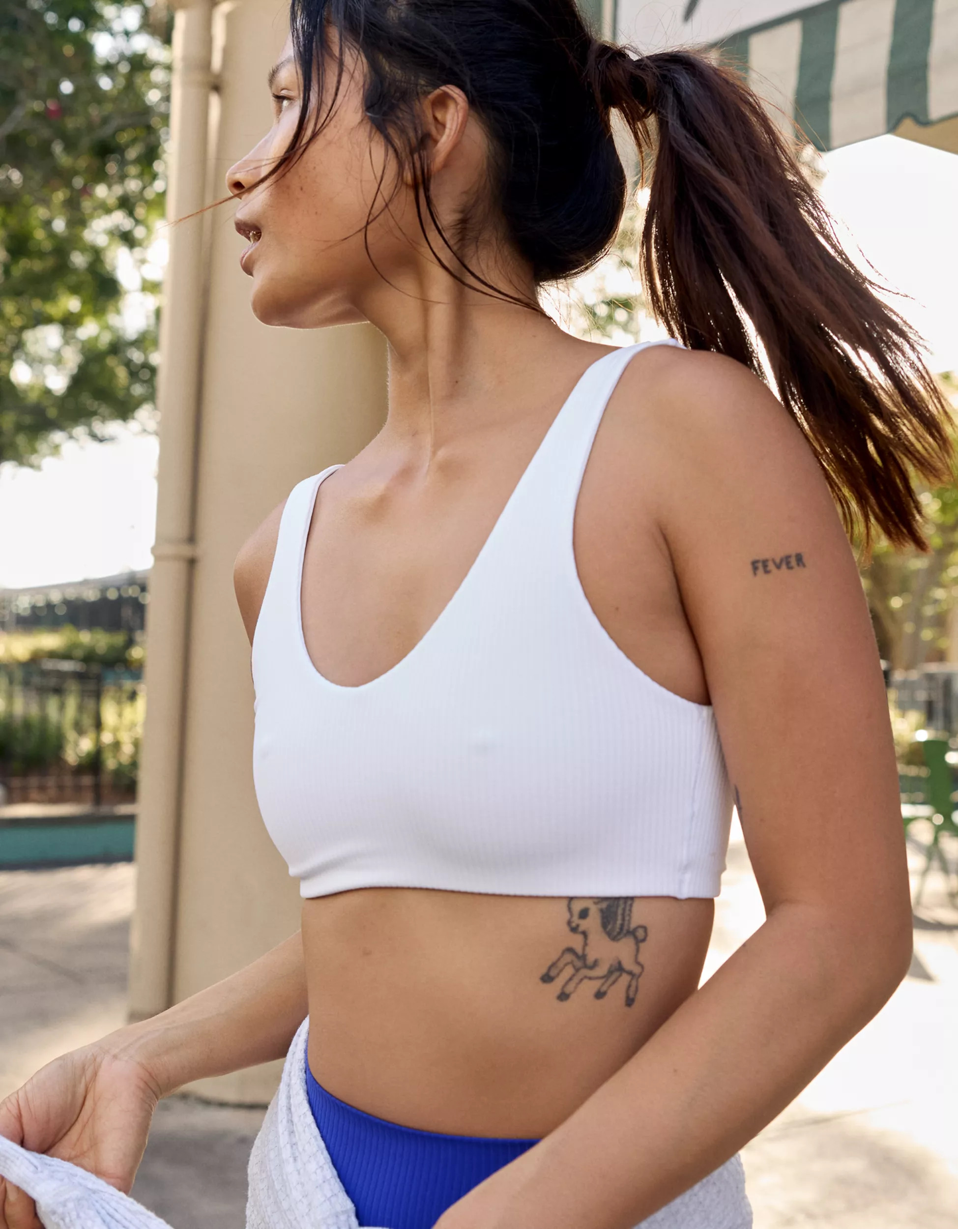 OFFLINE By Aerie Real Me XTRA Rib Switch Up V-Neck Sports Bra | Aerie