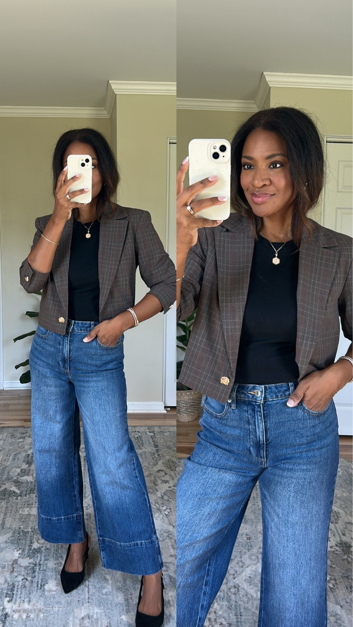 A cropped blazer if you want variety in your work blazers! Wearing a small. Comes with matching pants

#LTKgrwm #LTKootd #LTKOver40