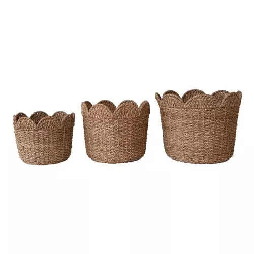Creative Co-Op Braided Bankuan & Rattan Baskets w/ Scalloped Edge (Sold Individually) | Scheels Sports