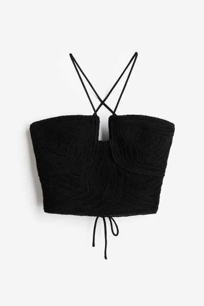Tie-detail crochet-look top | H&M (UK, MY, IN, SG, PH, TW, HK)