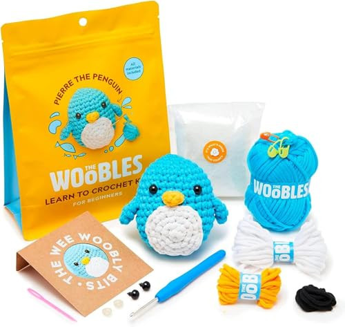 The Woobles Crochet Kit for Beginners - Easy Arts and Crafts Knitting & Crochet Animals Kit As Seen On Shark Tank - Pierre The Penguin | Amazon (US)