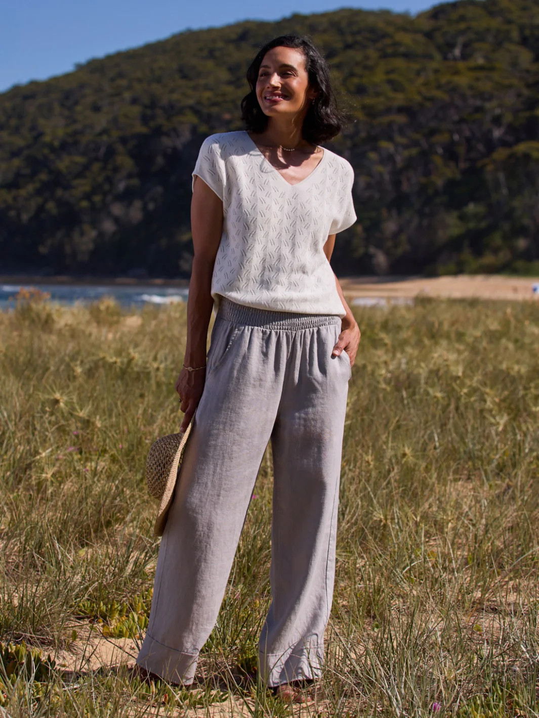 Yamba Linen Pants Fog | Nomad the Label