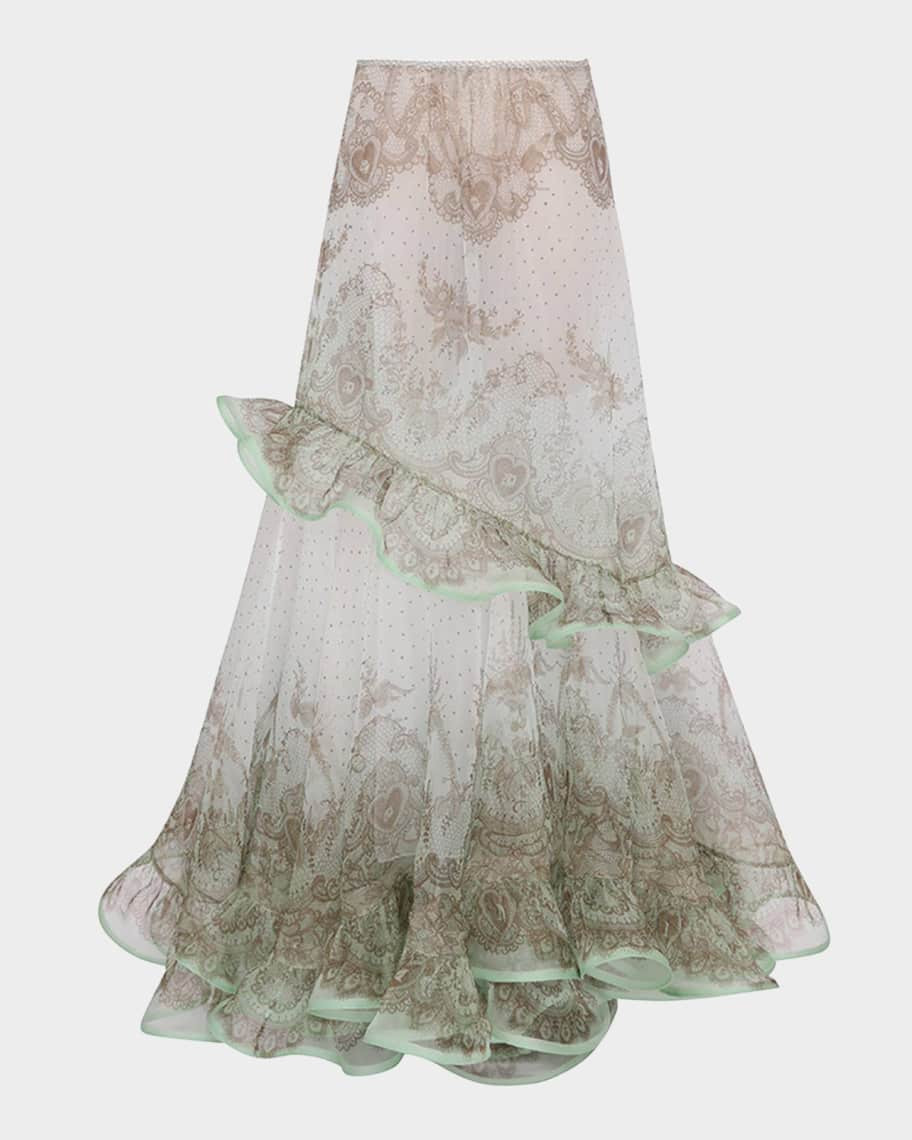 Zimmermann Crush Flutter Maxi Skirt | Neiman Marcus