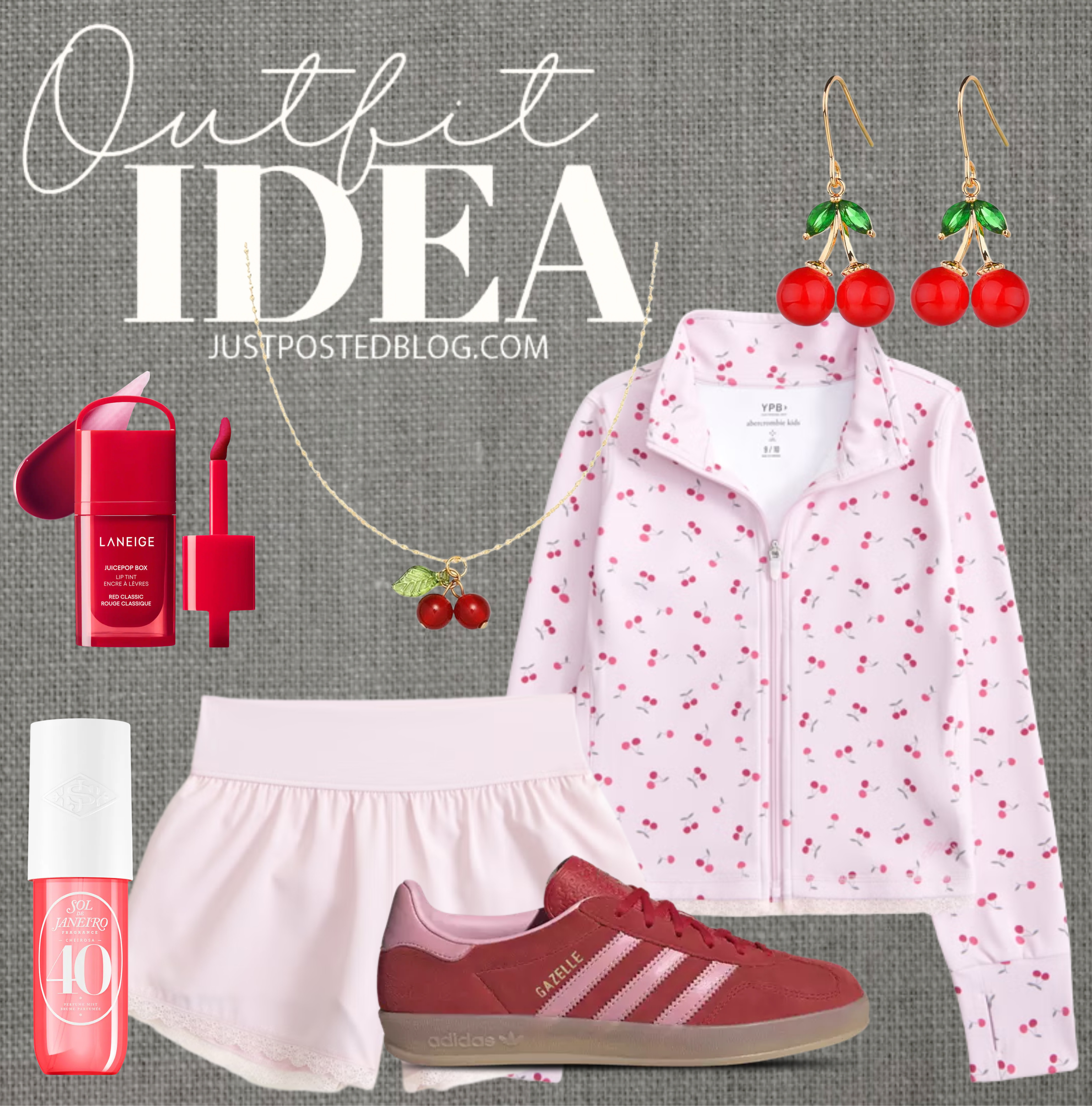 I LOVE cherries, they are so cute!! This is such a perfect outfit for tweens and teens!!
 

 