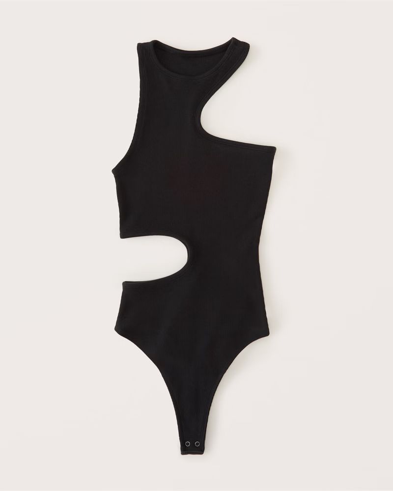 Asymmetrical Cutout Bodysuit | Abercrombie & Fitch (US)