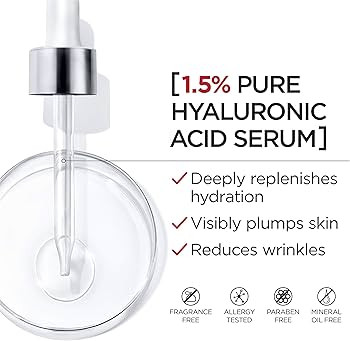 L’Oreal Paris 1.5% Pure Hyaluronic Acid Serum for Face with Vitamin C from Revitalift Derm Inte... | Amazon (US)