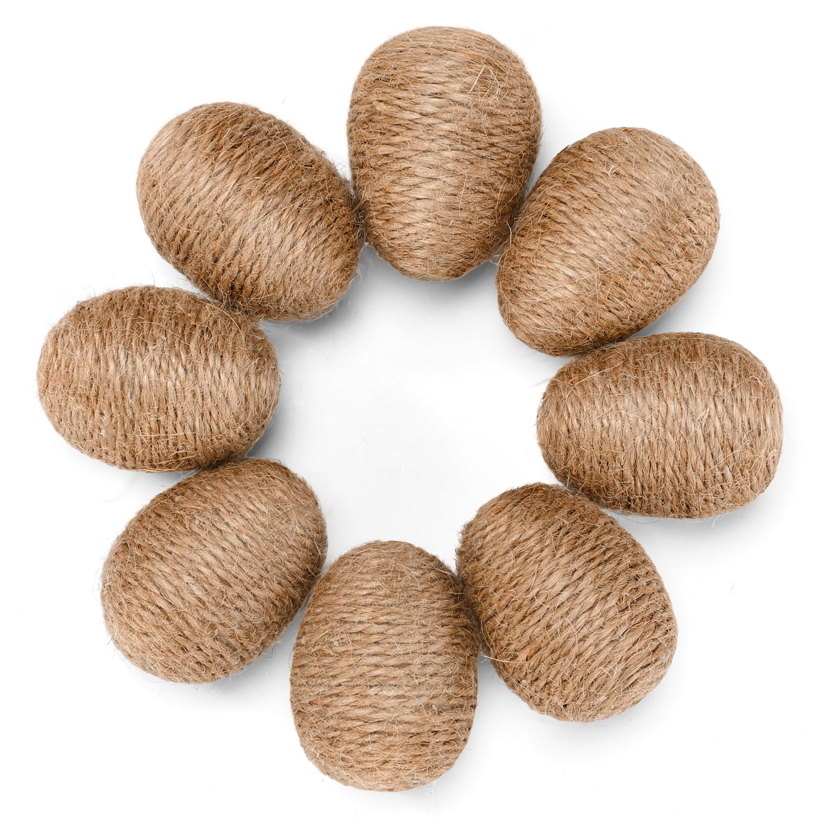 8pcs Linen Rope Easter Ornaments, Rustic Brown Decorative Eggs for Spring Easter Basket Fillers, ... | Amazon (US)