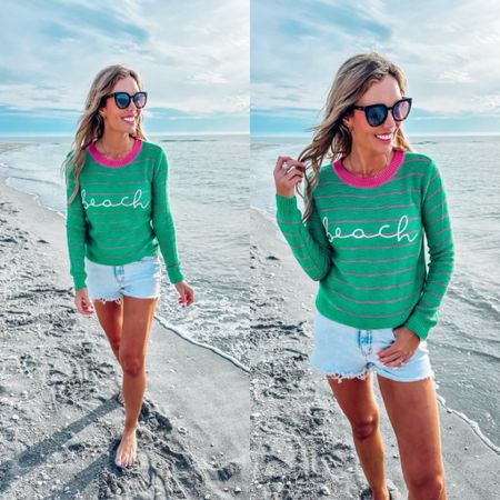 Obsessed with this beach sweater and shirts #pinklily #beach #beachstyle #summerstyle 

Use my code TORIG20 for discount 

#LTKsalealert #LTKstyletip #LTKfindsunder50