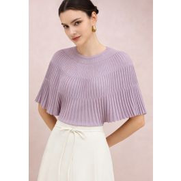 Ribbed Texture Batwing Sleeve Knit Top in Lilac for Cozy Evenings & Weekend Lounging | Chicwish