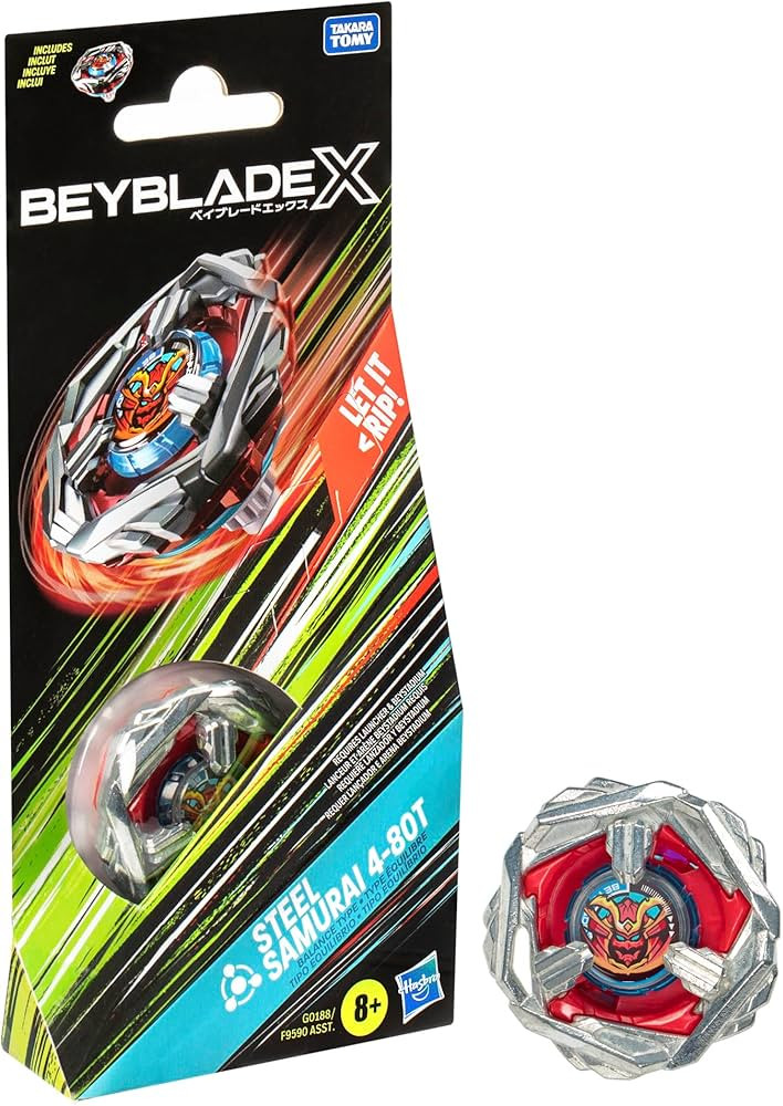 Beyblade X Steel Samurai 4-80T Booster Pack Set with Balance Type Right-Spinning Top; Battling To... | Amazon (US)