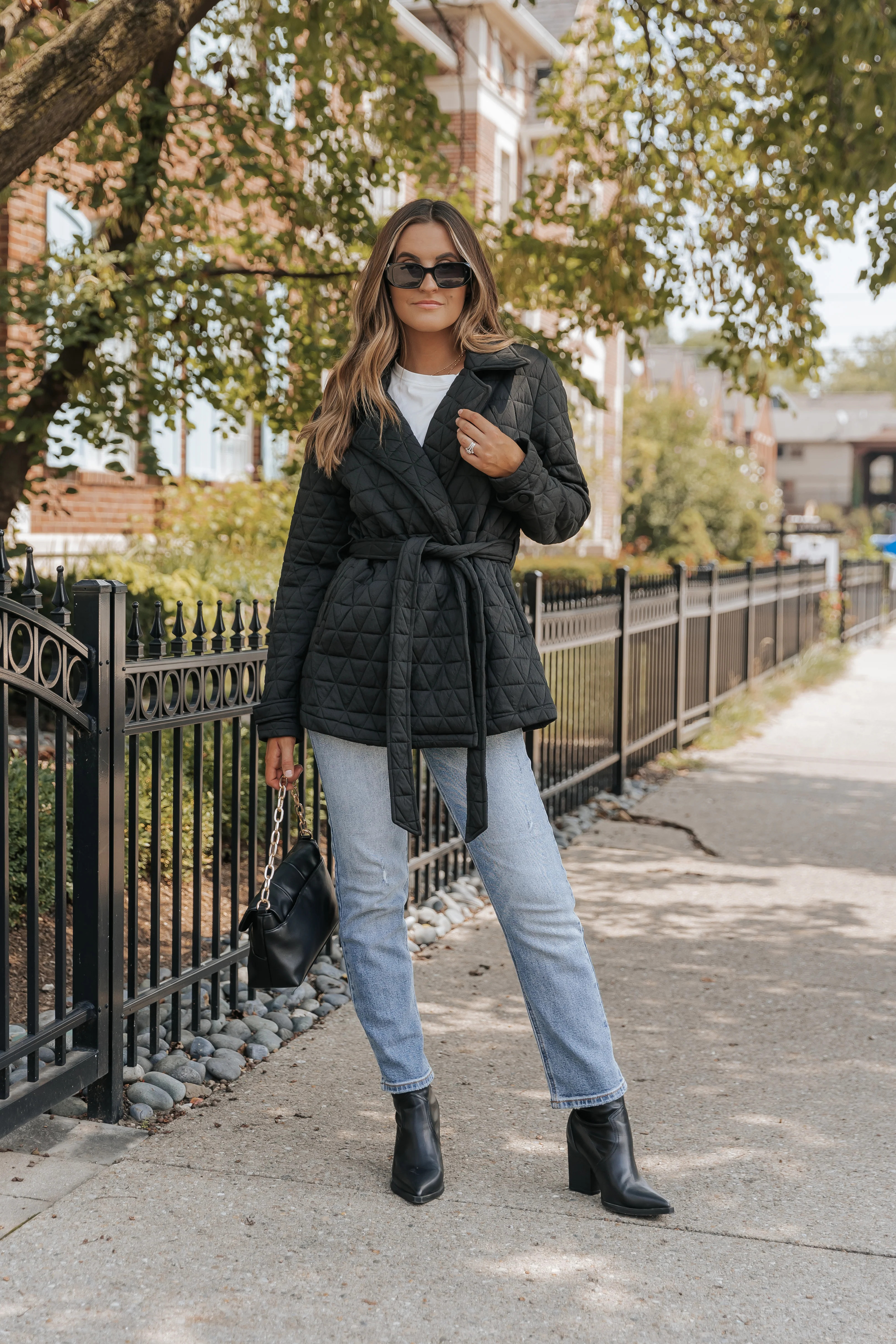 Black Quilted Waist Tie Jacket | Magnolia Boutique | Magnolia Boutique