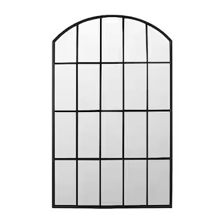 A & B Home Black 1.6 in. W x 39.4 in. Modern Arch Iron Decorative Mirror SA80218-MTBK - The Home ... | The Home Depot