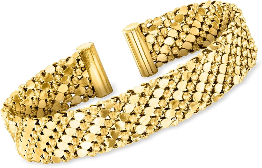 Ross-Simons Italian 14kt Yellow Gold-Plated Patterned Cuff Bracelet | Amazon (US)
