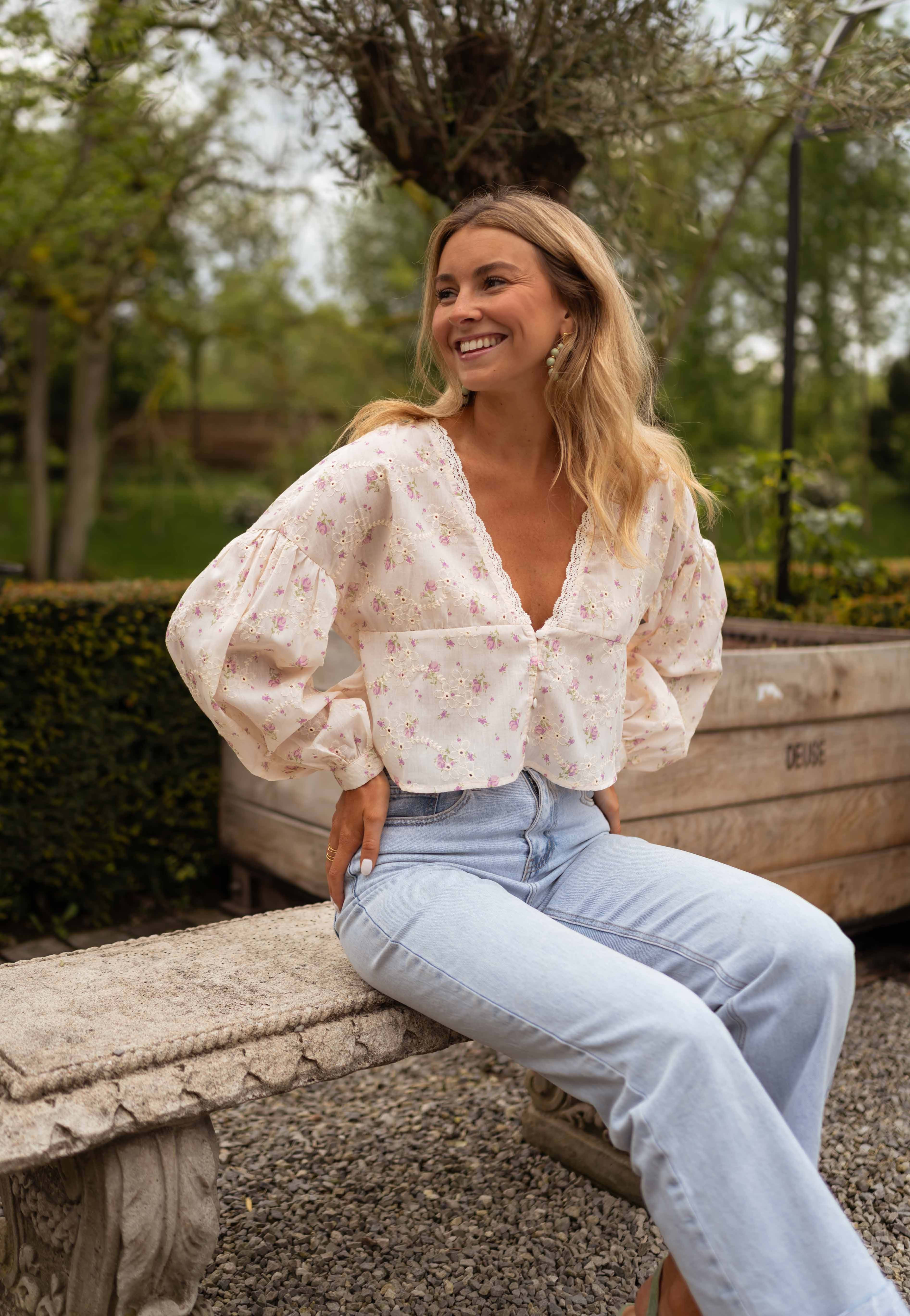 Ecru Floral Archie Blouse | Easy Clothes