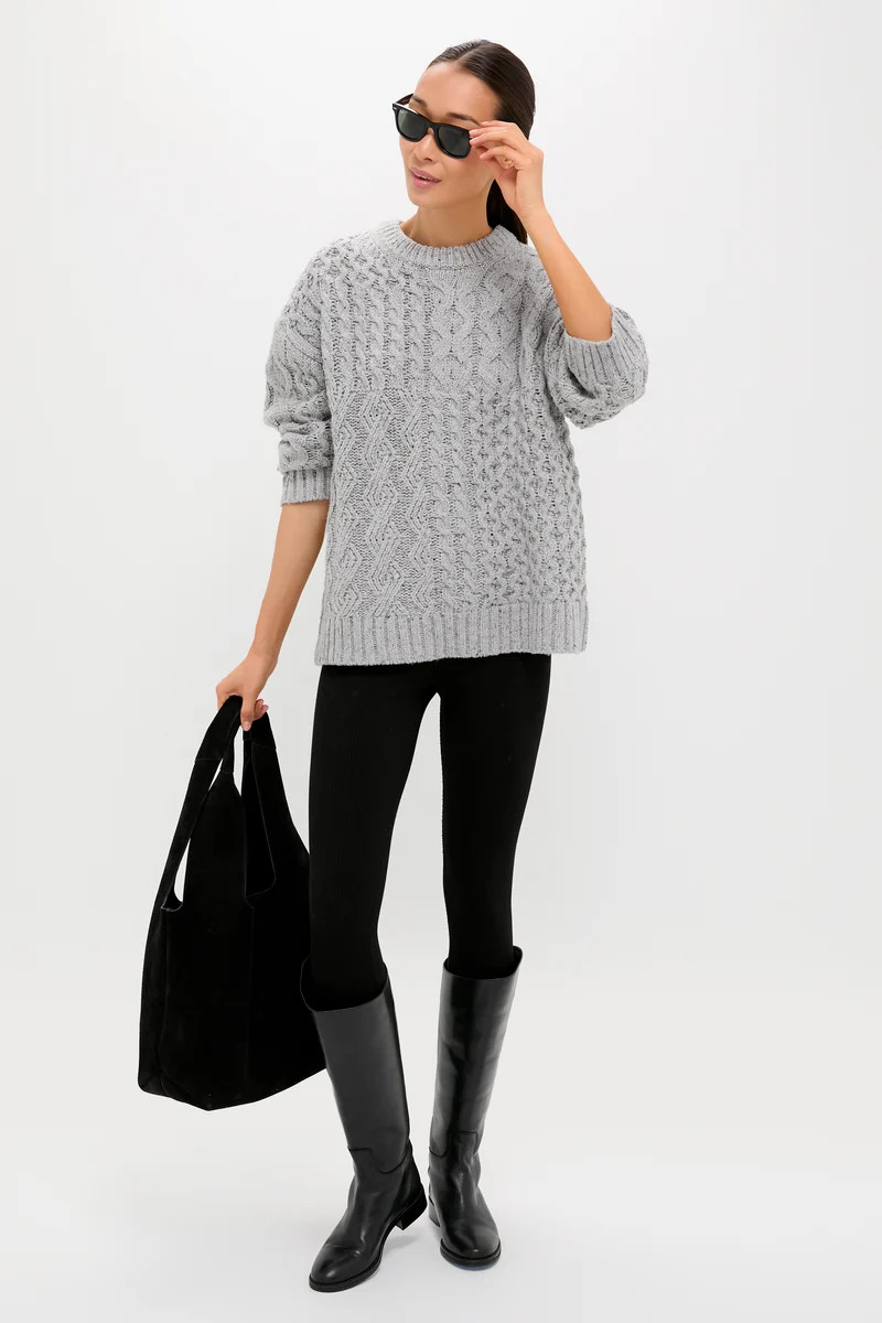 Gray Patchwork Cable Marks Sweater | Tuckernuck (US)