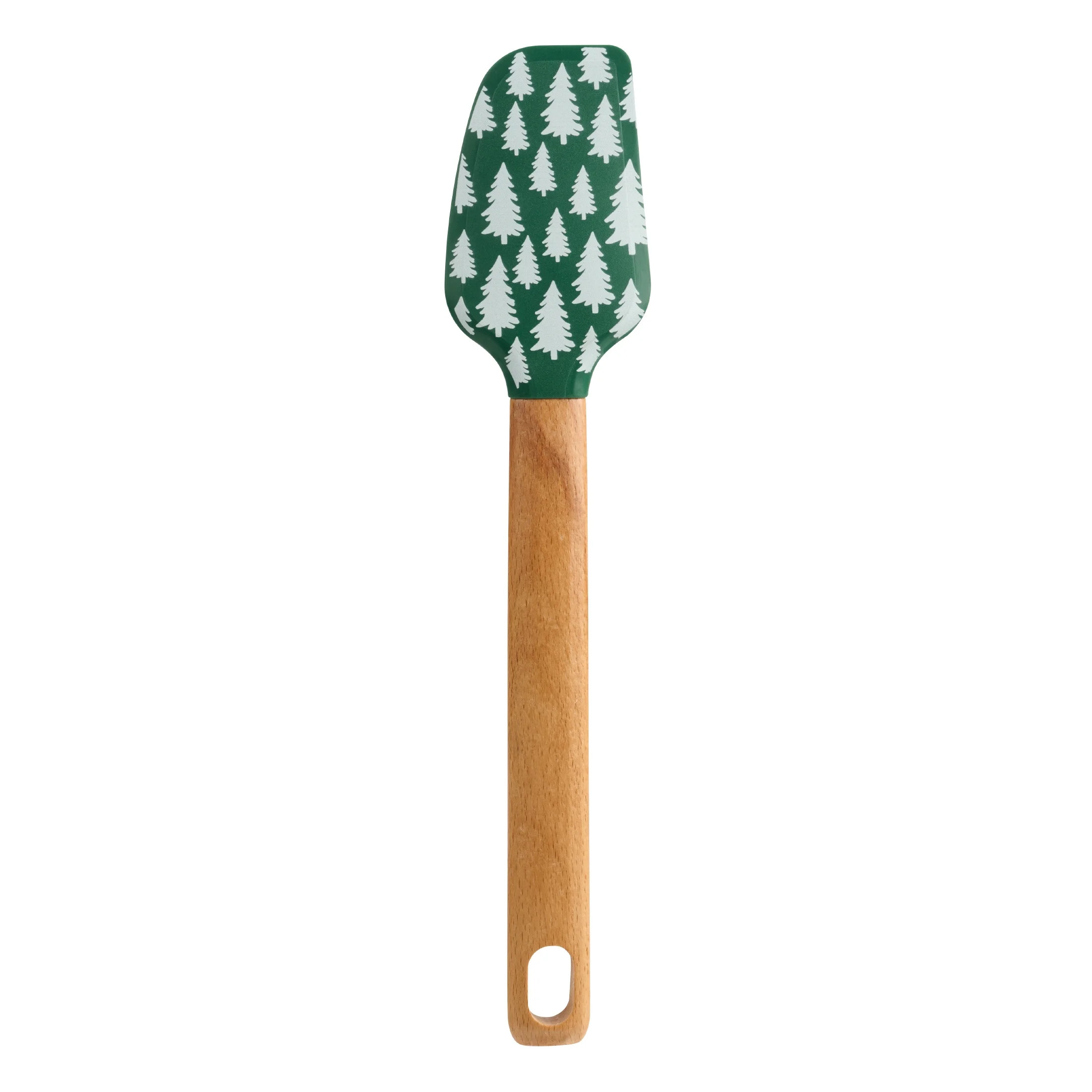 Holiday Time Silicone and Beechwood Spatula, Evergreen Trees, Green - Walmart.com | Walmart (US)