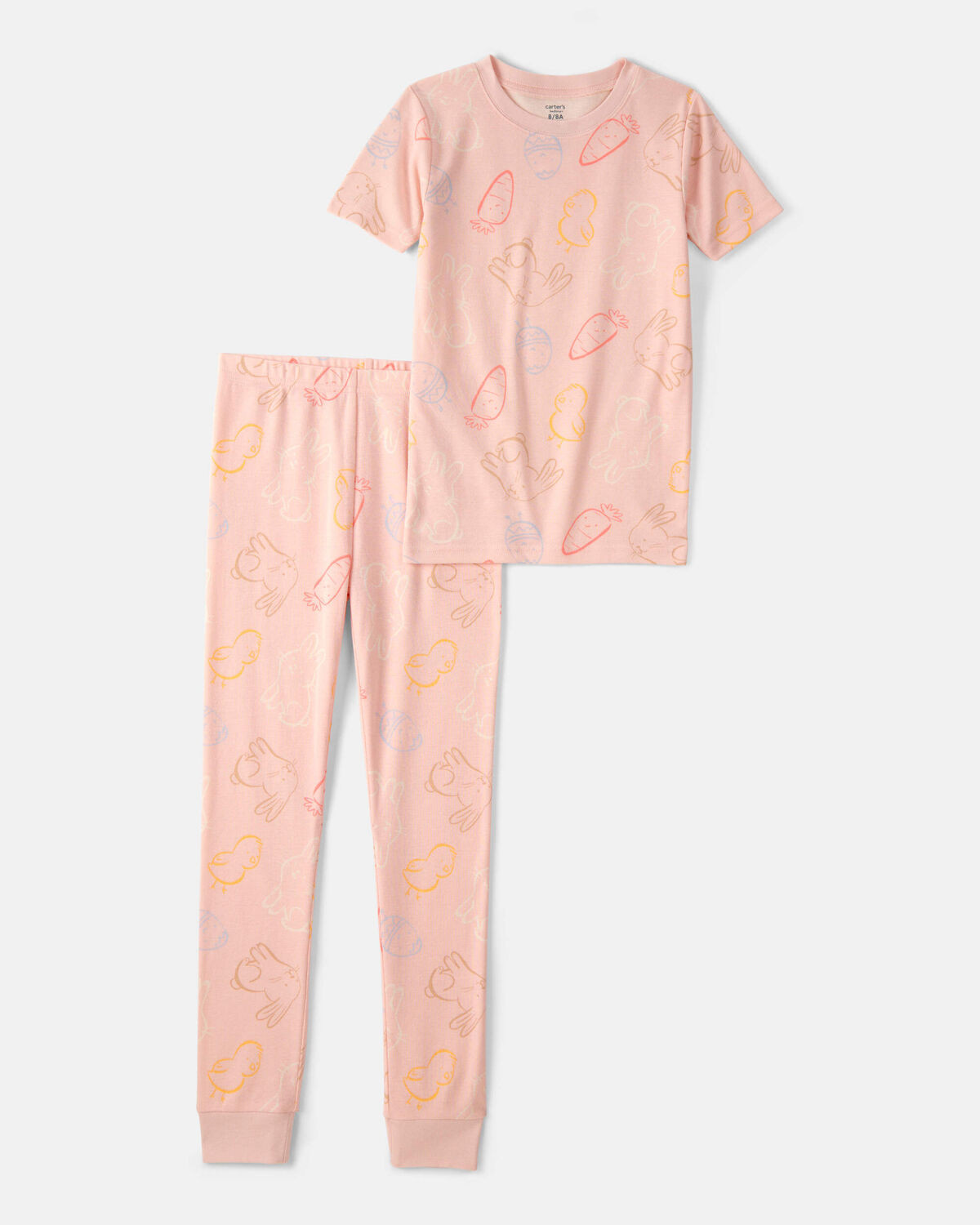 Girls Easter Bunny 100% Cotton Snug Fit 2-Piece Pajama Set - Pink | Carter's Inc