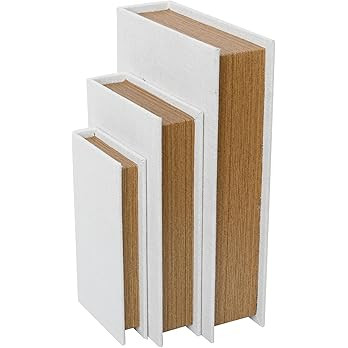 Decorative Book Boxes Set of 3 – Modern Faux Linen & Wood Hidden Storage for Coffee Table – S... | Amazon (US)