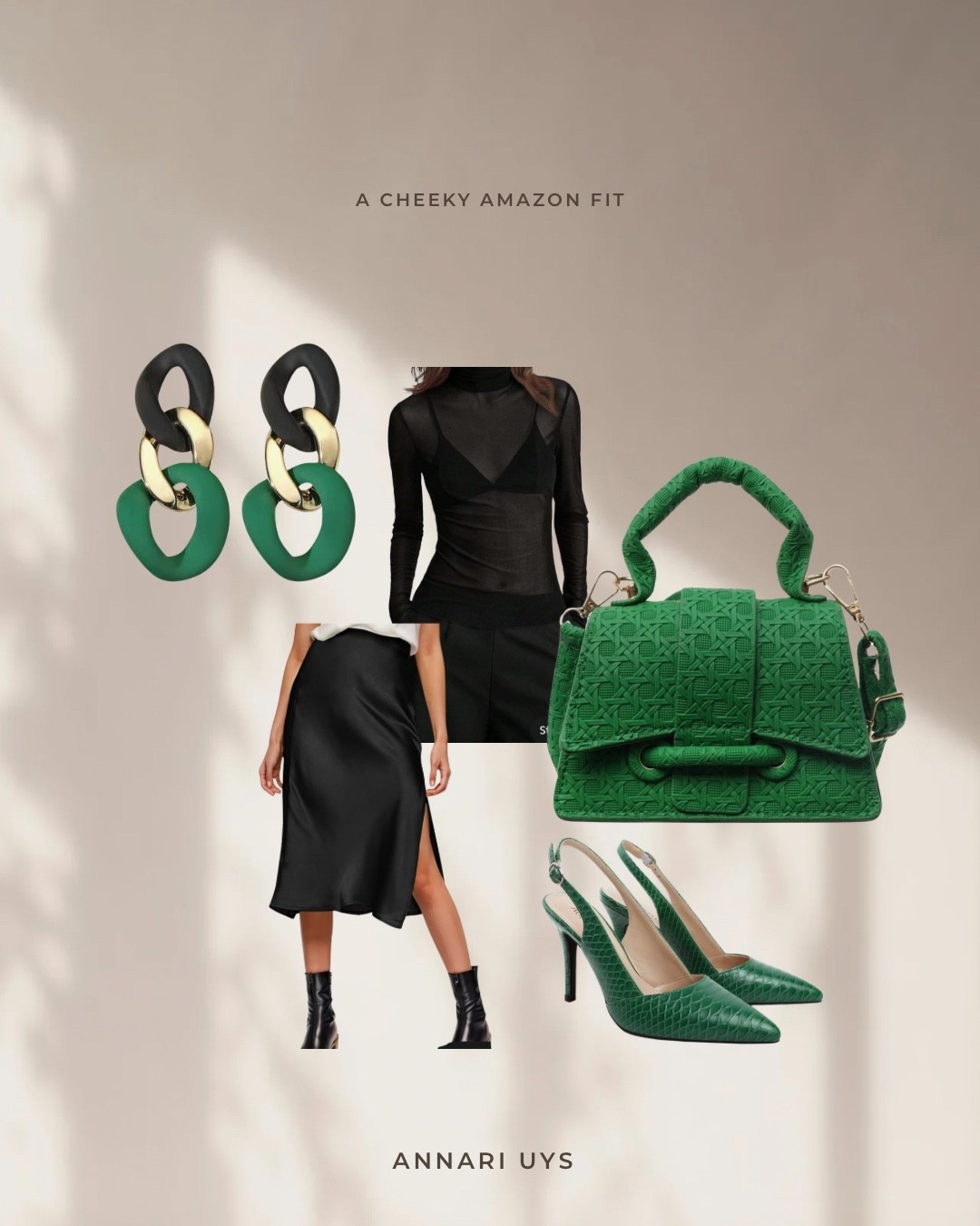 Love this green and black fit! Perfect for date night or any event you have coming up! 