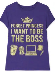 Girls Short Sleeve Princess Boss Graphic Tee | The Children's Place | The Children's Place