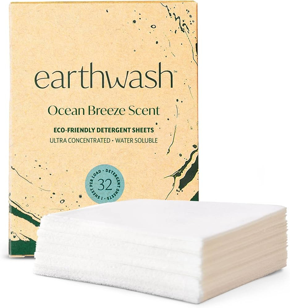 earthwash Laundry Sheets, Ocean Breeze (32 Loads), The Perfect Hypoallergenic Plastic Free Deterg... | Amazon (CA)