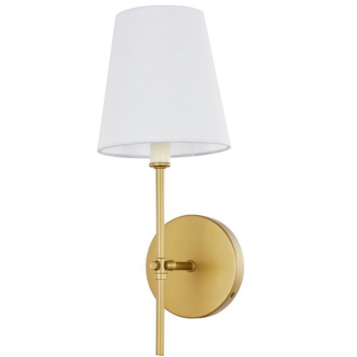 Elegant Lighting LD6004W6 Elegant Lighting LD6004W6 Mel 15" Wall Sconce with Linen Shade - Brass | Target