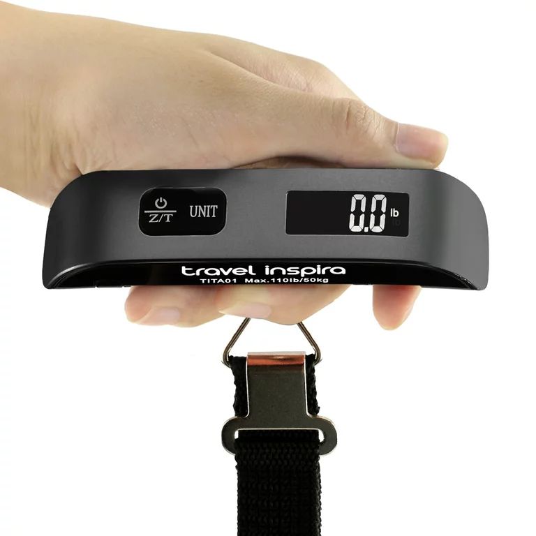 Travel Inspira Digital Luggage Scale Postal Hanging Handheld Weigh 110LB 50 Kgs Black | Walmart (US)