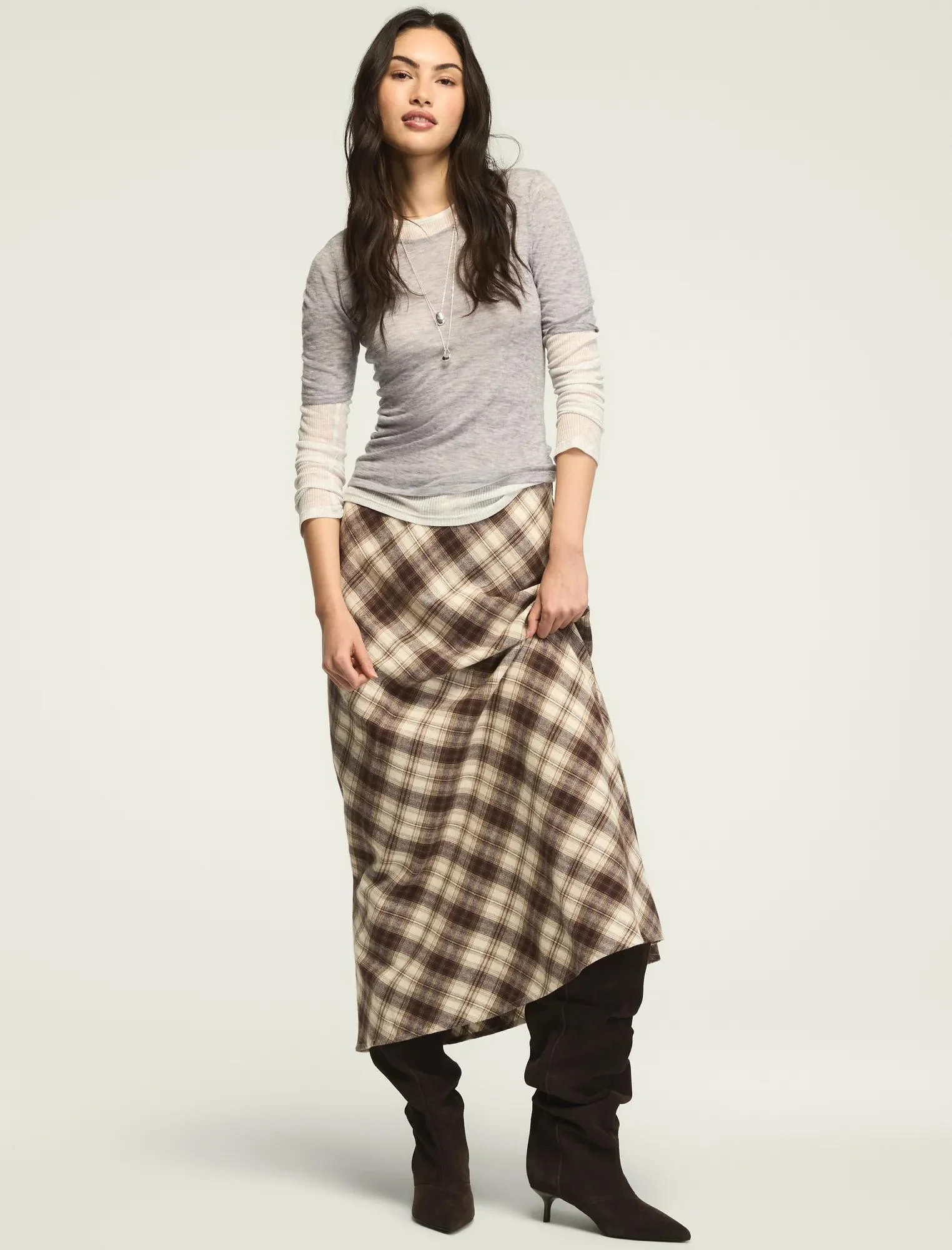 Lucky Brand Women's Plaid Slip Skirt | Shop Simon