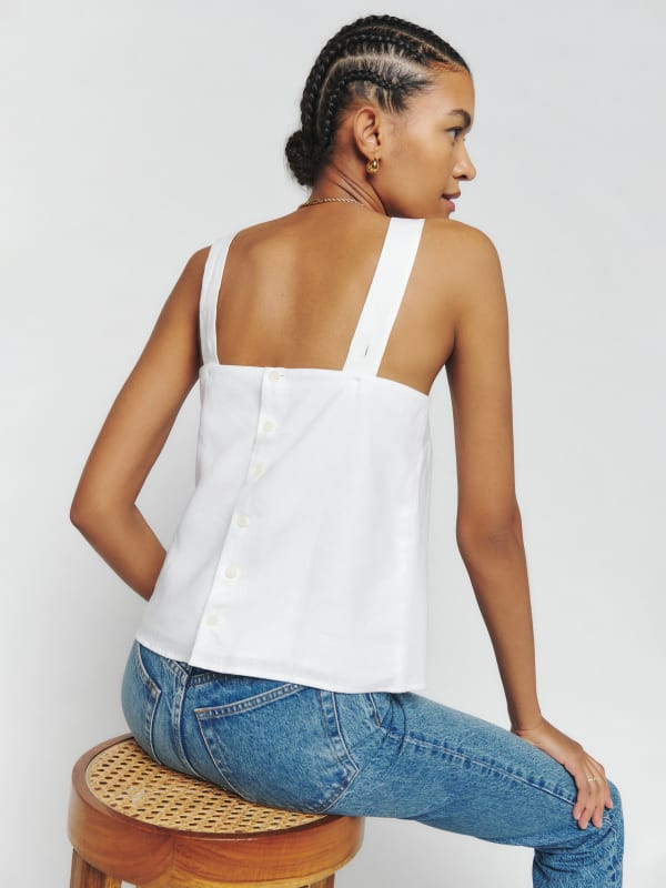 Suzie Linen Top | Reformation (Global)