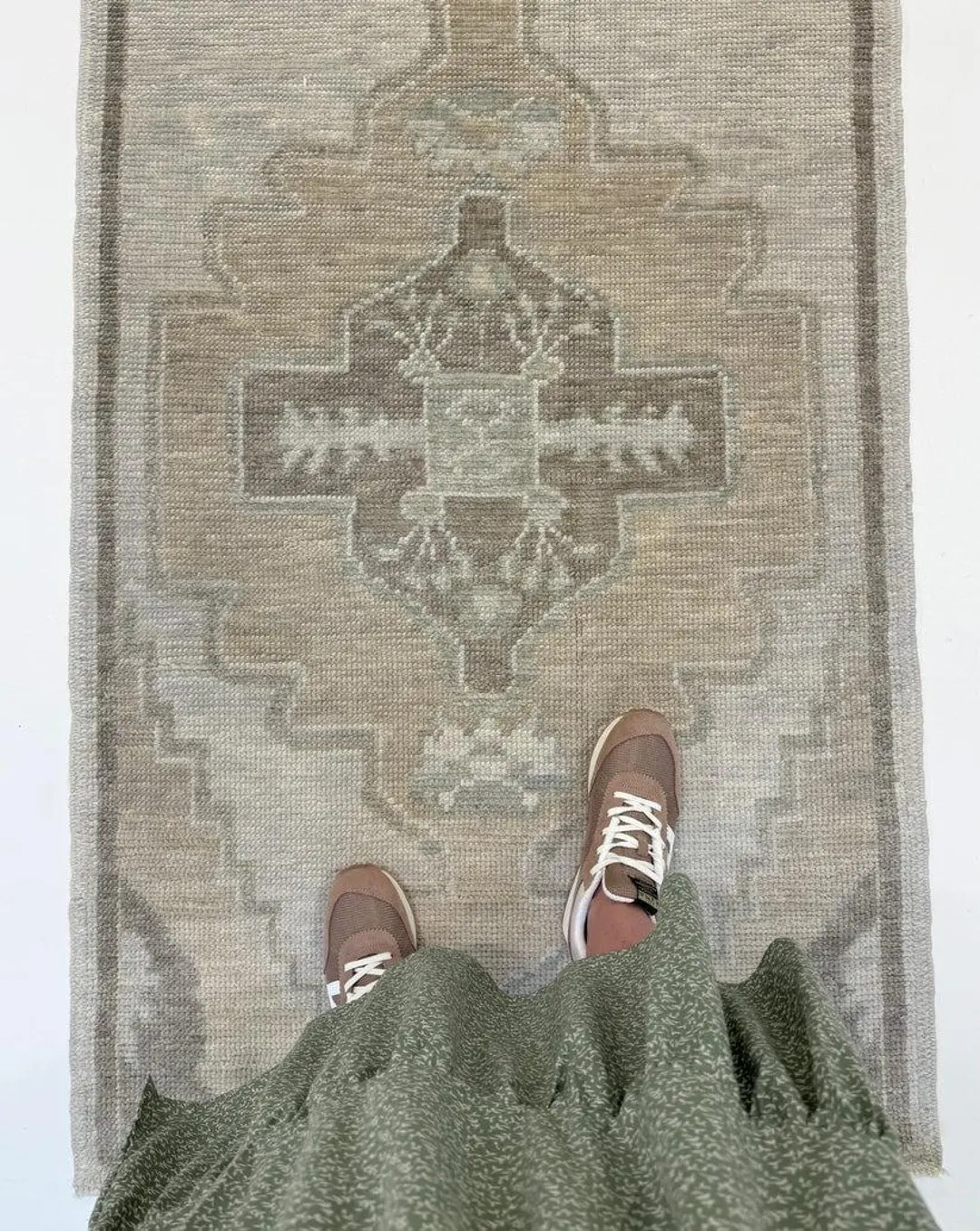 Vintage Turkish Oushak Runner - Muted Neutral Rug for Kitchen or Entryway - Small Earthy Hand Kno... | Etsy (US)