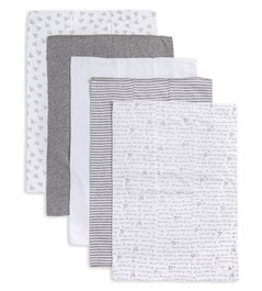 Extra Absorbent Organic Baby Burp Cloths 5 Pack - Heather Grey | Burts Bees Baby