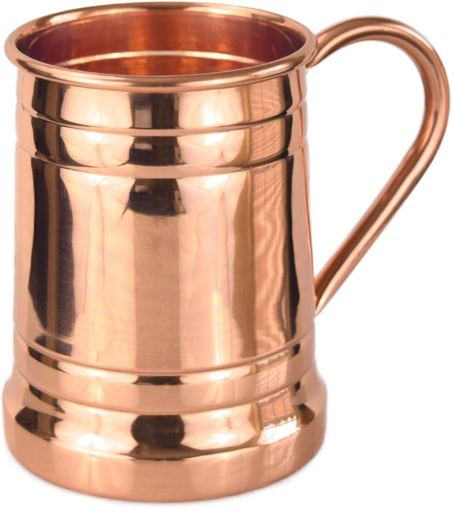 Amazon.com | PURE COPPER BEER MUG – Unique Tankard Look - Handmade 100% Pure Copper Beer Stein ... | Amazon (US)