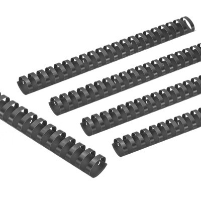 Unique Bargains Smooth Portable Plastic Rings Comb Binding Spines 10 Pcs Black 1-1/4" | Target