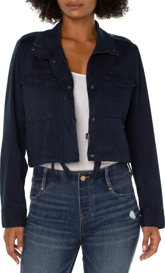 Crop Stretch Twill Utility Jacket | Nordstrom