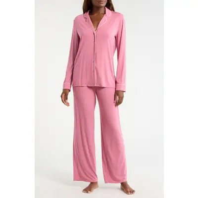 Nordstrom Moonlight Eco Knit Pajamas in Pink Love Geo Foulard at Nordstrom, Size Medium | Nordstrom
