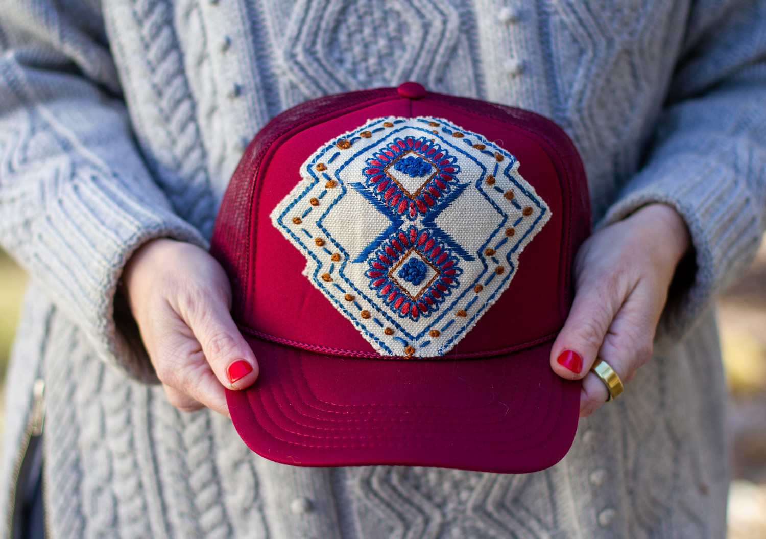 Kilim Patch Trucker 022 merlot | Orijinal