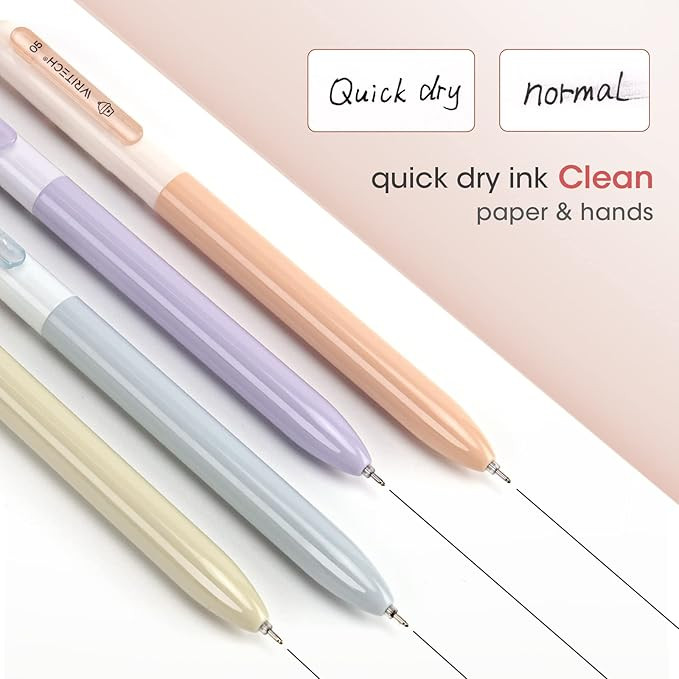 WRITECH Gel Pens Fine Point:0.5mm Silent Retractable Extra Fine Needle Point Smooth Writing Pen S... | Amazon (US)