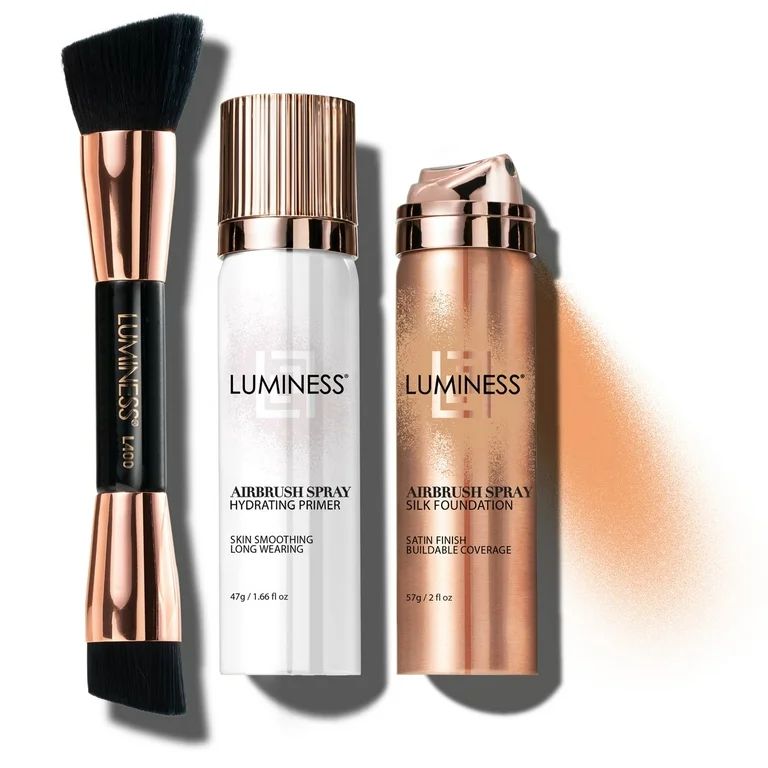 Luminess Silk Airbrush Starter Kit: with Foundation, 2 fl oz, Primer, 1.66 fl oz & Buffing Brush | Walmart (US)