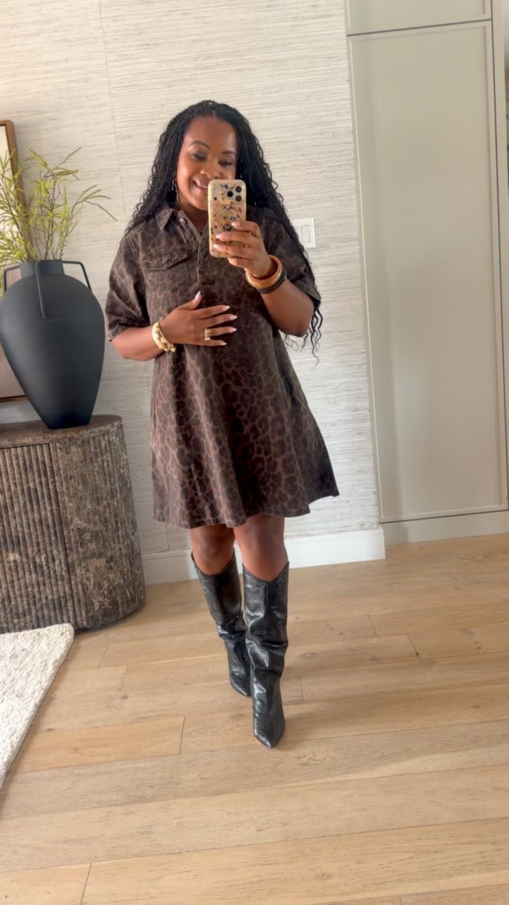 Walmart has done it again 🤩 Such a flattering denim leopard dress! 

@Walmart #walmartpartner #walmartstyle

#LTKgrwm #LTKMidsize