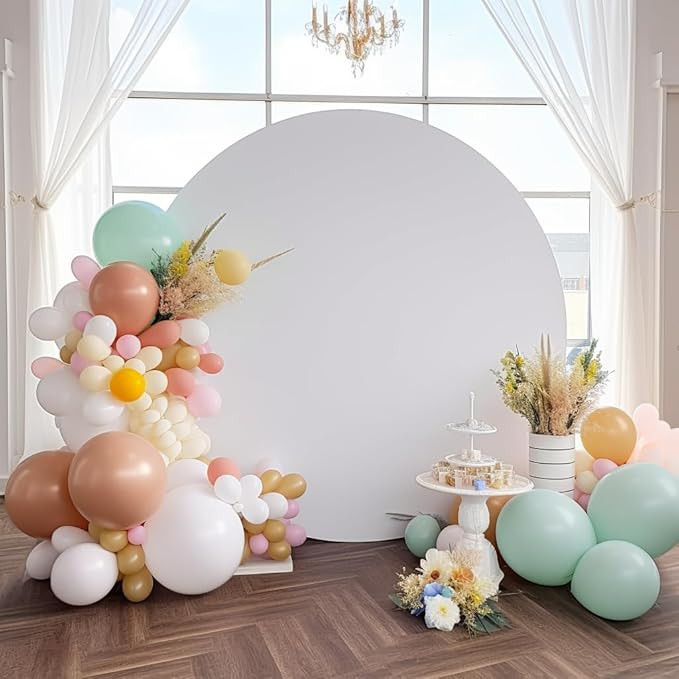 7.2FT White Round Backdrop Cover for 5 to 7.2ft Circle Arch Stand - Adjustable Round Arch Cover C... | Amazon (US)