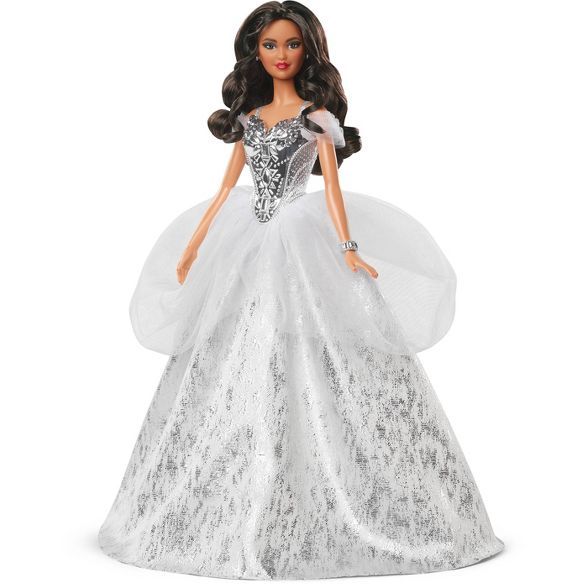 Barbie Signature 2021 Holiday Collector Doll - Brunette Curly Hair | Target