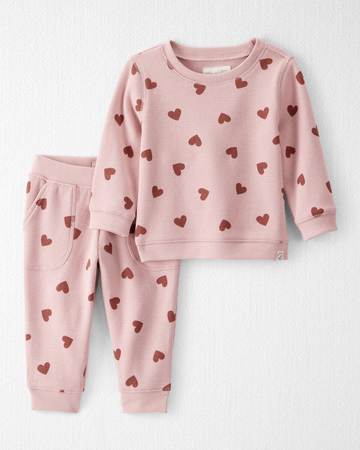 Baby Waffle Knit Set Made with Organic Cotton in Heart Print - Little Planet | Carter's | Carter's Inc