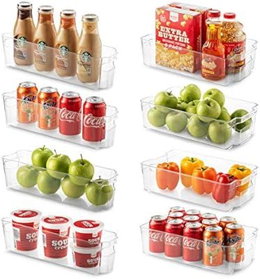 Set Of 8 Refrigerator Organizer Bins - 4 Large and 4 Small Stackable Fridge Organizers for Freeze... | Amazon (US)