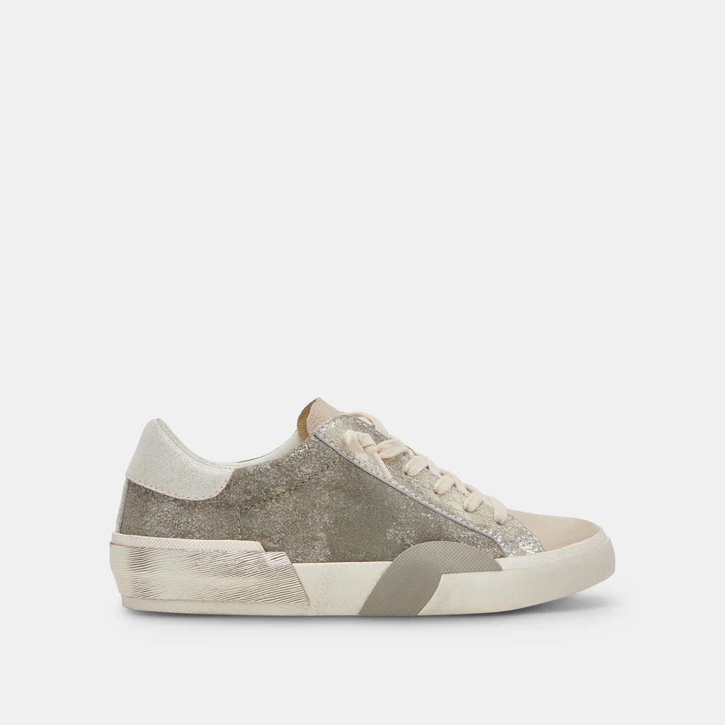 ZINA SNEAKERS GRANITE METALLIC SUEDE | DolceVita.com