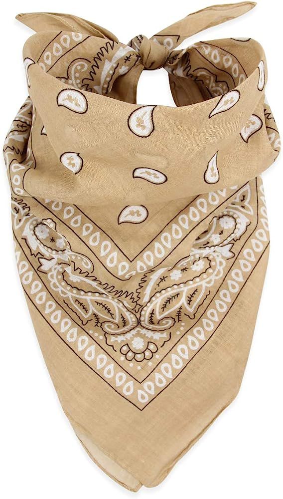 Fabric Face Cover Multi-Purpose Cotton Unisex Bandana - Mouth Shield Scarf Paisley Flag Handkerchief | Amazon (US)