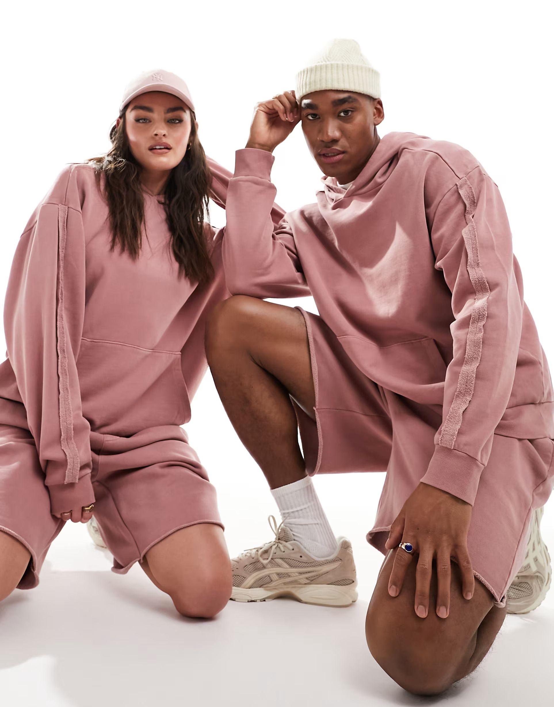 ASOS DESIGN unisex oversized hoodie in washed pink with seam detail | ASOS | ASOS (Global)