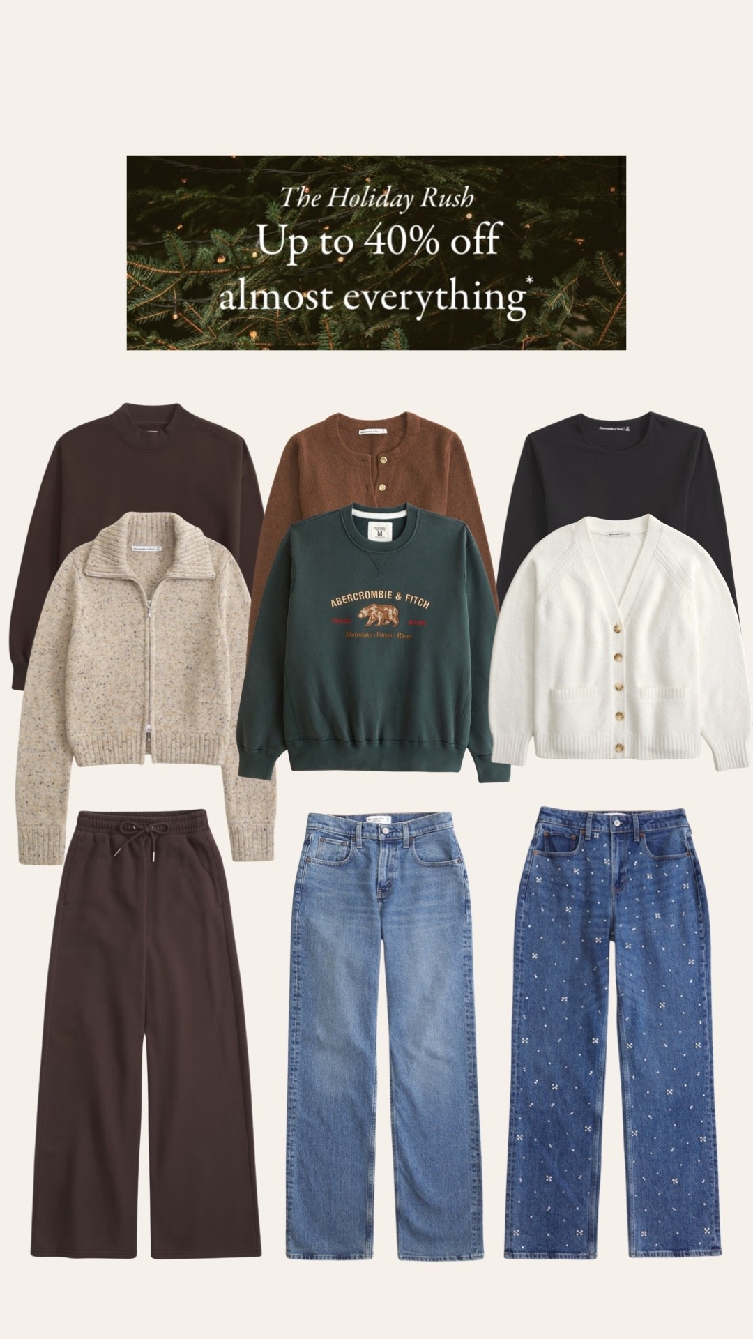 Abercrombie sale!!! + stack code holidayrush casual style! The best curvy friendly denim! Outfit inspo

#LTKFindsUnder50 #LTKGiftGuide