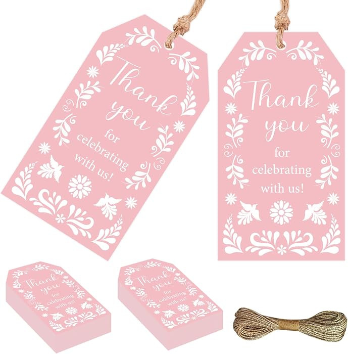 Serencatcher Cielito Lindo Party Decorations, 50pcs Pink Mexican Talavera Thank You for Celebrati... | Amazon (US)