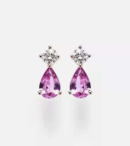 18kt rose gold earrings with sapphires and diamonds | Mytheresa (US/CA)