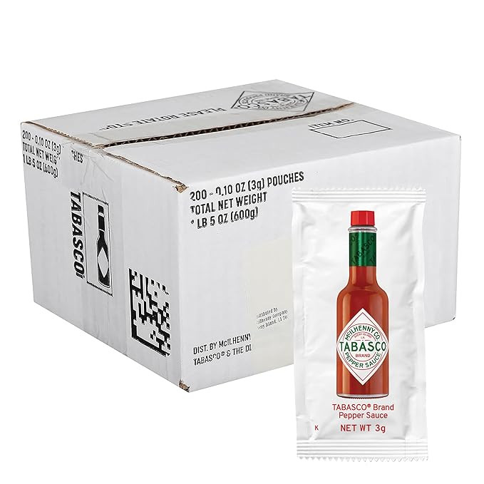 TABASCO® Brand Pepper Sauce Single Serve Packet (0.11 oz Packets, Pack of 200) | Amazon (US)